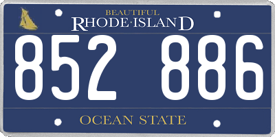 RI license plate 852886