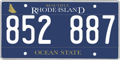 RI license plate 852887
