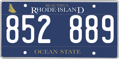 RI license plate 852889