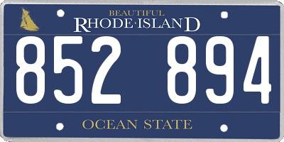 RI license plate 852894