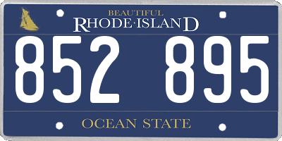 RI license plate 852895