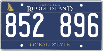 RI license plate 852896