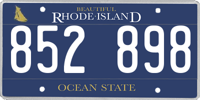 RI license plate 852898