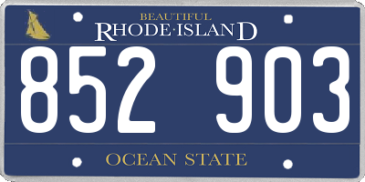 RI license plate 852903