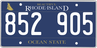 RI license plate 852905