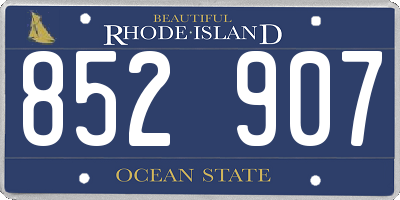 RI license plate 852907