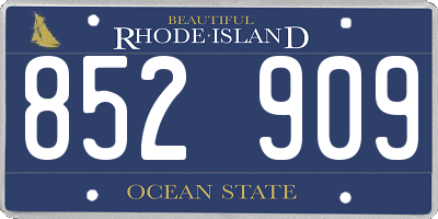 RI license plate 852909