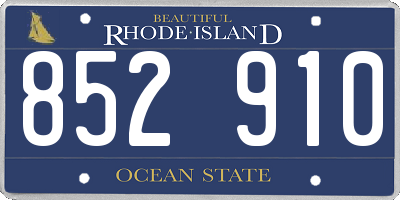 RI license plate 852910