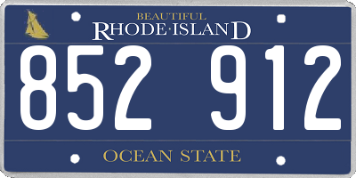 RI license plate 852912