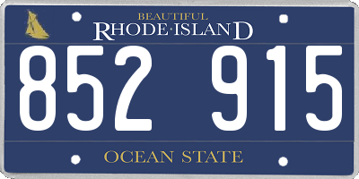 RI license plate 852915
