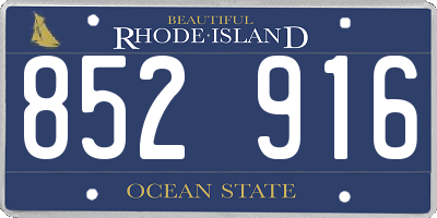 RI license plate 852916