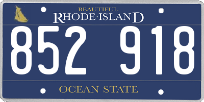 RI license plate 852918