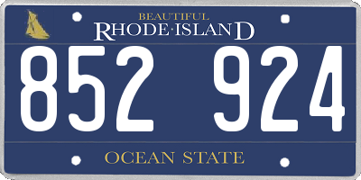 RI license plate 852924