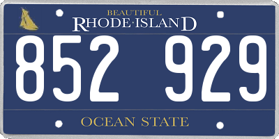 RI license plate 852929