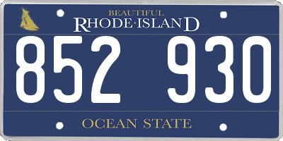 RI license plate 852930