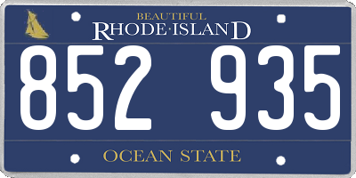 RI license plate 852935