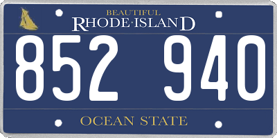 RI license plate 852940