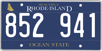 RI license plate 852941