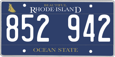 RI license plate 852942