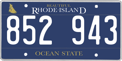 RI license plate 852943