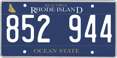 RI license plate 852944