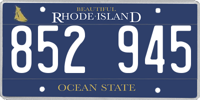 RI license plate 852945