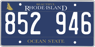 RI license plate 852946