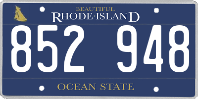 RI license plate 852948