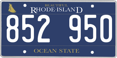 RI license plate 852950
