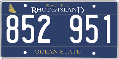 RI license plate 852951