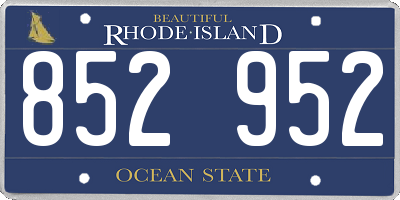 RI license plate 852952