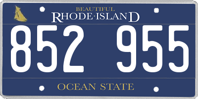 RI license plate 852955