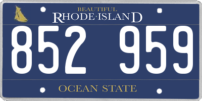 RI license plate 852959
