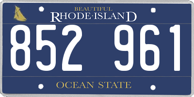 RI license plate 852961
