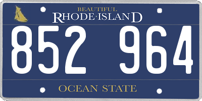 RI license plate 852964