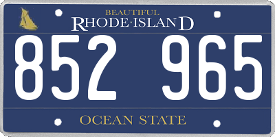 RI license plate 852965