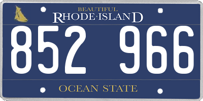 RI license plate 852966