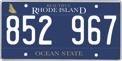 RI license plate 852967