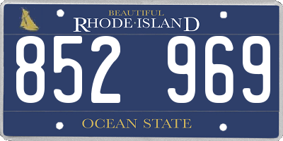 RI license plate 852969