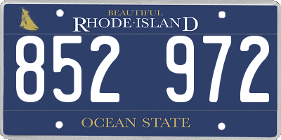 RI license plate 852972