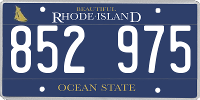 RI license plate 852975
