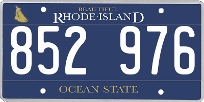 RI license plate 852976