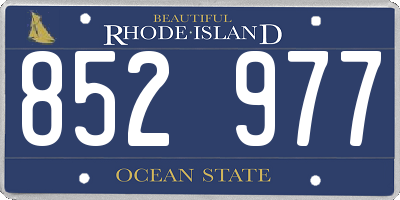 RI license plate 852977