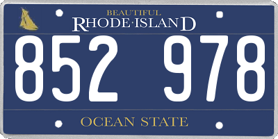RI license plate 852978