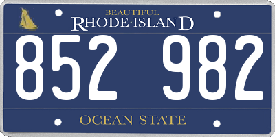 RI license plate 852982