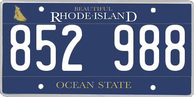 RI license plate 852988