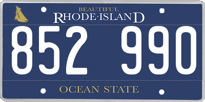 RI license plate 852990