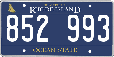 RI license plate 852993