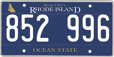 RI license plate 852996