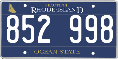 RI license plate 852998